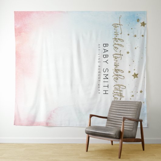 Twinkle Twinkle Geslacht Reveal Achtergrondpaneel Wandkleed (In Situ (horizontaal))