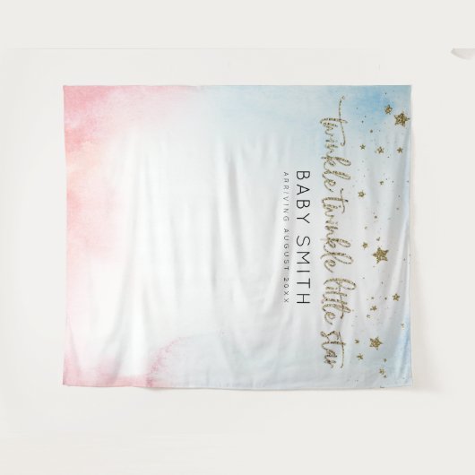Twinkle Twinkle Geslacht Reveal Achtergrondpaneel Wandkleed (Voorkant (horizontaal))