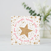 Twinkle Twinkle Girl Baby shower Kaart (Staand voorkant)