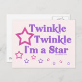 Twinkle Twinkle Ik ben een ster Briefkaart (Voorkant / Achterkant)