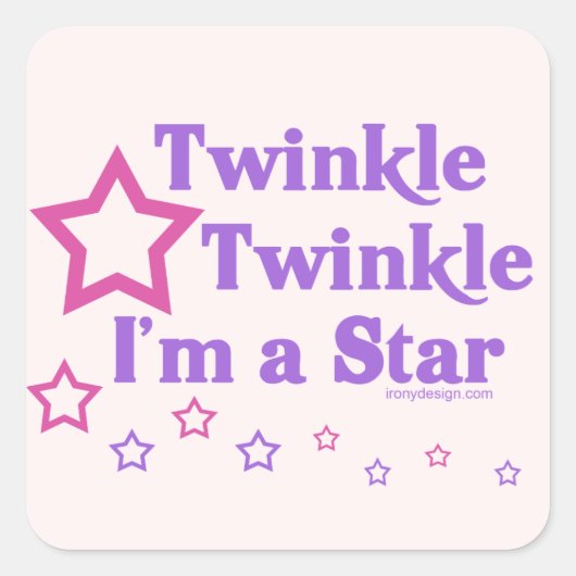 Twinkle Twinkle Ik ben een ster Vierkante Sticker (Voorkant)