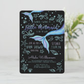 Twinkle Twinkle Iridescent Ocean Mermaid Black Kaart (Staand voorkant)