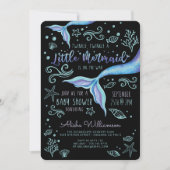 Twinkle Twinkle Iridescent Ocean Mermaid Black Kaart (Voorkant)