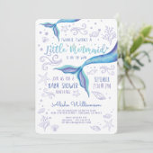 Twinkle Twinkle Iridescent Ocean Mermaid White Kaart (Staand voorkant)