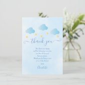 Twinkle Twinkle Jongens Baby Shower Bedankt Gedich (Staand voorkant)