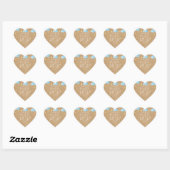 Twinkle Twinkle klaar om POP Blue Rustic Kraft Hart Sticker (Vel)