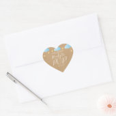 Twinkle Twinkle klaar om POP Blue Rustic Kraft Hart Sticker (Envelop)