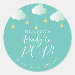 Twinkle Twinkle Klaar om te barsten Baby Shower Ronde Sticker