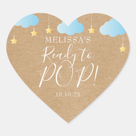 Twinkle Twinkle klaar om te barsten Blauw Rustieke Hart Sticker (Voorkant)