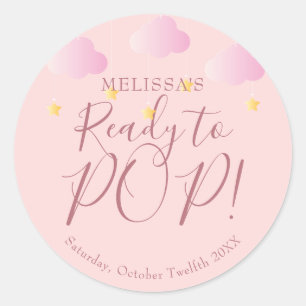 Twinkle Twinkle Klaar om te barsten Roze Baby Show Ronde Sticker