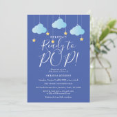 Twinkle Twinkle Klaar voor Pop Baby shower Blauw Kaart (Staand voorkant)