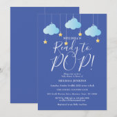Twinkle Twinkle Klaar voor Pop Baby shower Blauw Kaart (Voorkant / Achterkant)