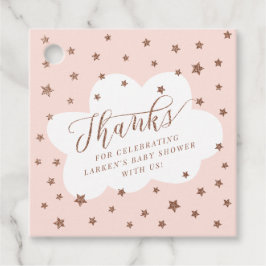 Twinkle-twinkle kleine roze sterroze baby shower bedankjes labels