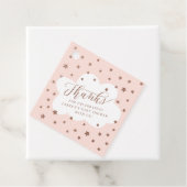 Twinkle-twinkle kleine roze sterroze baby shower bedankjes labels (In situ)