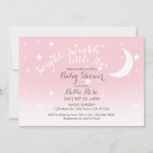 Twinkle-twinkle kleine roze sterroze baby shower kaart (Voorkant)