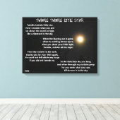 TWINKLE TWINKLE KLEINE STAR-gedicht Canvas Afdruk (Insitu (Houten vloer))