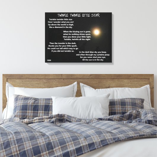 TWINKLE TWINKLE KLEINE STAR-gedicht Canvas Afdruk (Insitu (Slaapkamer))