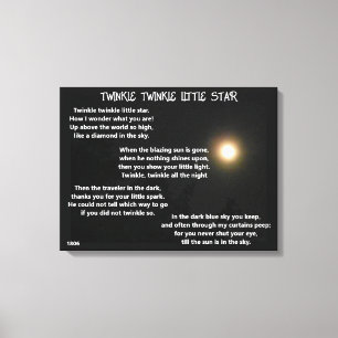 TWINKLE TWINKLE KLEINE STAR-gedicht Canvas Afdruk
