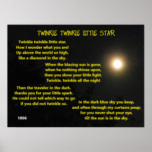 TWINKLE TWINKLE KLEINE STAR-gedicht Poster