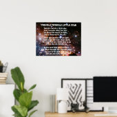 TWINKLE TWINKLE KLEINE STAR-gedicht Poster (Thuiskantoor)
