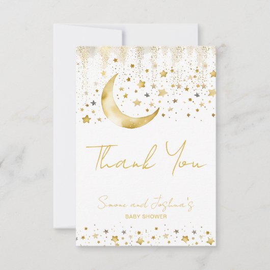 Twinkle twinkle kleine ster baby shower bedankkaart (Voorkant)