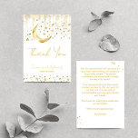 Twinkle twinkle kleine ster baby shower bedankkaart<br><div class="desc">Twinkle twinkle kleine ster baby shower gouden maan en sterren bedankje. Eenvoudige gouden halve maan gouden sterren en sprinkles,  gouden lettertype</div>