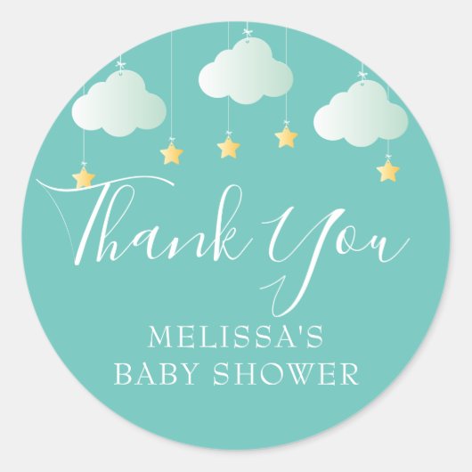 Twinkle twinkle kleine ster baby shower dank u ronde sticker (Voorkant)