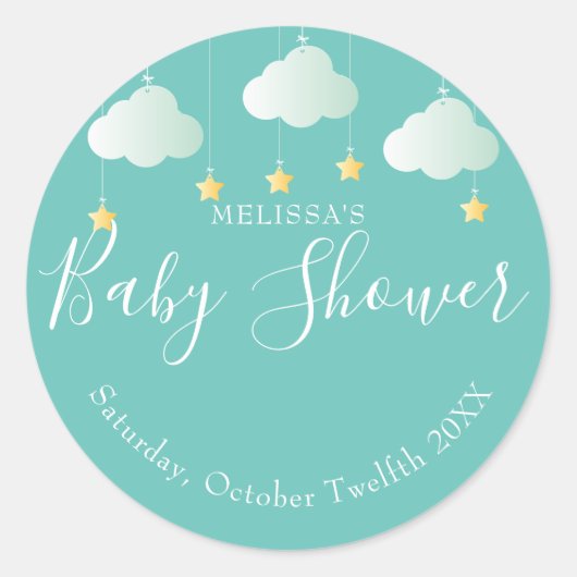 Twinkle twinkle kleine ster baby shower ronde sticker (Voorkant)