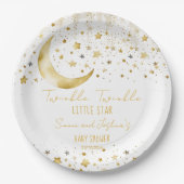 Twinkle twinkle kleine ster baby shower sjabloon papieren bordje (Voorkant)