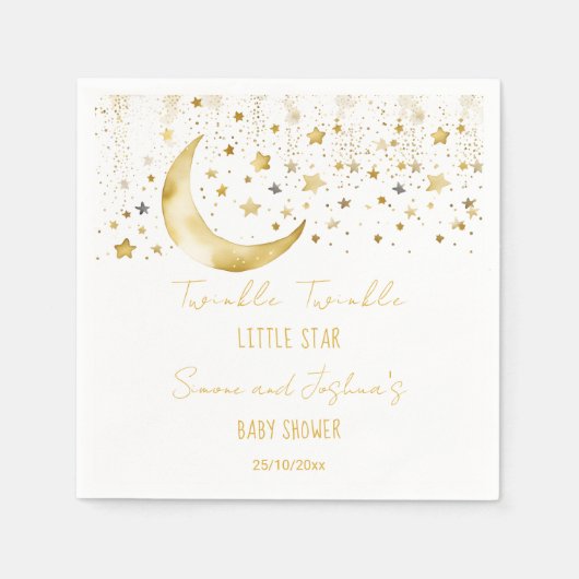 Twinkle twinkle kleine ster baby shower sjabloon servet (Voorkant)