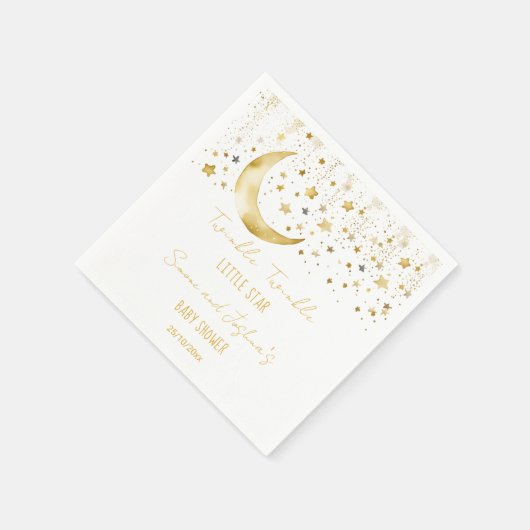 Twinkle twinkle kleine ster baby shower sjabloon servet (Hoek)