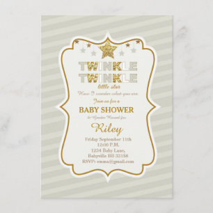 Twinkle Twinkle kleine ster baby shower uitnodigin Kaart