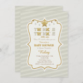Twinkle Twinkle kleine ster baby shower uitnodigin Kaart (Voorkant / Achterkant)
