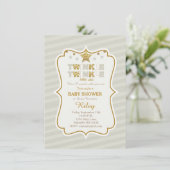 Twinkle Twinkle kleine ster baby shower uitnodigin Kaart (Staand voorkant)