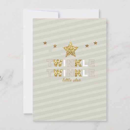 Twinkle Twinkle kleine ster baby shower uitnodigin Kaart (Achterkant)