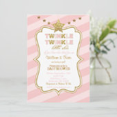 Twinkle Twinkle kleine ster baby shower uitnodigin Kaart (Staand voorkant)