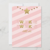 Twinkle Twinkle kleine ster baby shower uitnodigin Kaart (Achterkant)
