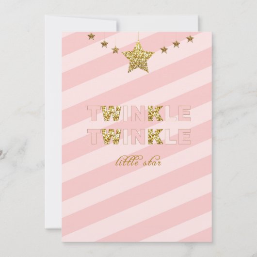 Twinkle Twinkle kleine ster baby shower uitnodigin Kaart (Achterkant)
