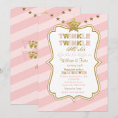 Twinkle Twinkle kleine ster baby shower uitnodigin Kaart (Voorkant / Achterkant)