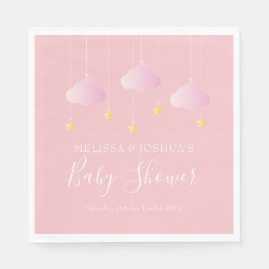 Twinkle twinkle kleine ster baby shower zacht roze servet (Voorkant)