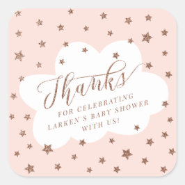 Twinkle twinkle kleine ster bedankt baby shower vierkante sticker
