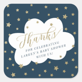 Twinkle twinkle kleine ster bedankt baby shower vierkante sticker
