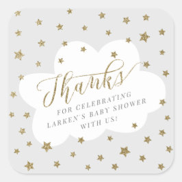 Twinkle twinkle kleine ster bedankt baby shower vierkante sticker