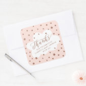 Twinkle twinkle kleine ster bedankt je baby shower vierkante sticker (Envelop)