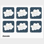 Twinkle twinkle kleine ster bedankt je baby shower vierkante sticker (Vel)