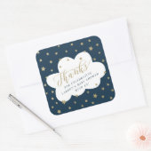 Twinkle twinkle kleine ster bedankt je baby shower vierkante sticker (Envelop)