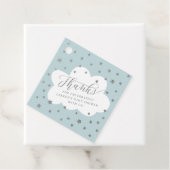 Twinkle-twinkle kleine ster blauw baby shower bedankjes labels (In situ)