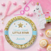 Twinkle twinkle kleine ster blauw baby shower bord (Feest)
