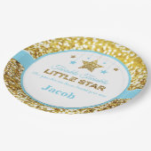 Twinkle twinkle kleine ster blauw baby shower bord (Gekanteld)