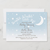 Twinkle-twinkle kleine ster blauw baby shower kaart (Voorkant)
